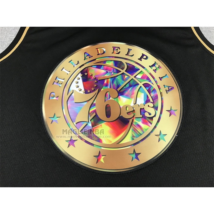 Maglia
 Allen Iverson NO 3 Philadelphia 76ers Golden Edition 2021-22 Nero
